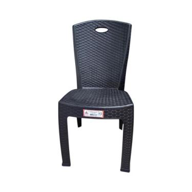 Imagem de Cadeira Plástica Bistrô Rattan - A.J.A., Preto