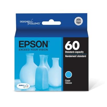 Imagem de EPSON T060 DURABrite Ultra Ink Cartucho ciano de capacidade padrão (T060220) para impressoras Epson Stylus selecionadas