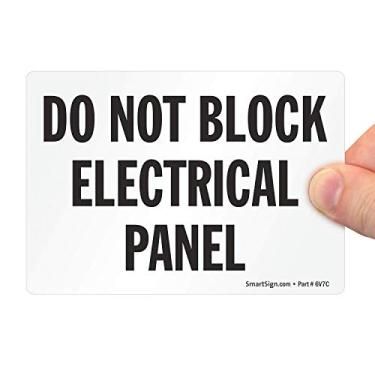 Imagem de SmartSign Etiqueta "Não bloquear painel elétrico" | Vinil laminado de 8,88 cm x 12,7 cm