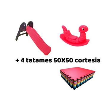 Imagem de Kit Infantil Queima de Estoque - Escorregador baby 2 degraus + Gangorr