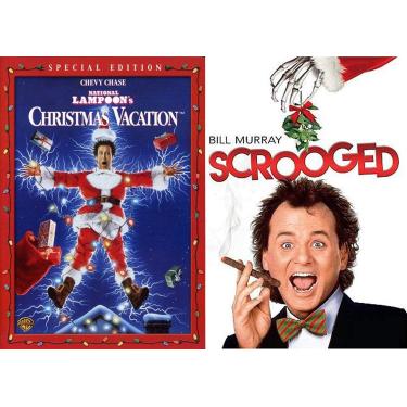 Imagem de VVR Clássicos De Natal Com Comédia Boba, Dvd Férias 2 Filmes, Férias, National Lampoon + Scrooged Fun, Pacote Duplo Filmes Y