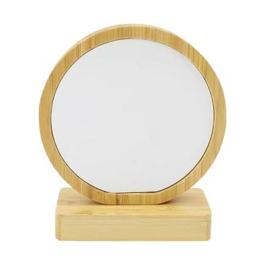 Imagem de IEUDNS Moldura de madeira para mesa, porta-retratos decorativo, criativo, para fotos, suporte para exibição, decoração de mesa para sala de estar, escritório, Redondo