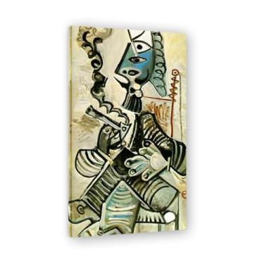 Imagem de Murais Man With Pipe Diego Rivera – Arte de realismo socialista mexicano, muralista do século 719, coleção clássica do museu de Nova York para decoração de casa 30 x 54 cm