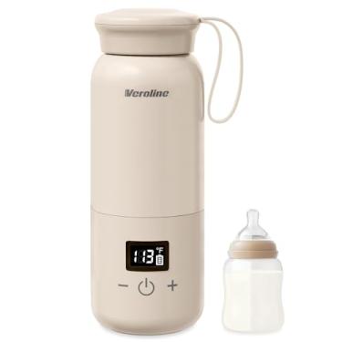 Imagem de Aquecedor de mamadeira portátil para viagens, aquecedor de mamadeira de 293 ml com temperatura ajustável e mantém aquecido para fórmula, leite materno, carregamento super rápido e aquecedor de leite