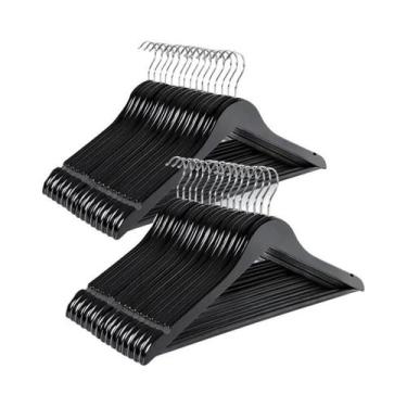 Imagem de Cabide De Madeira Com Gancho Dourado 360 graus Barra De Calças Giratór