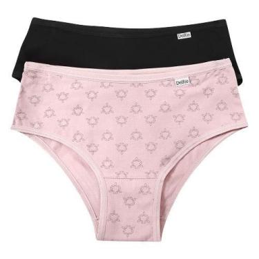 Imagem de Calça Clássica Algodão Del Rio Kit C/2 Ref.50368, Preto/Romance Cobogó