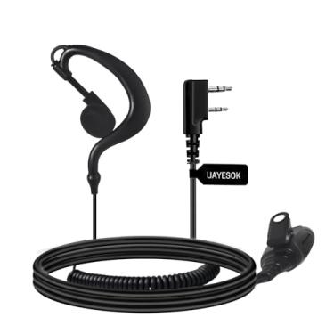 Imagem de UAYESOK Fone de ouvido de rádio com microfone PTT para Kenwood Baofeng BTECH Samcom Pxton Retevis Radioddity Rapid TIDRADIO Quansheng Arcshell WOUXUN PUXING Greaval, fone de ouvido Walkie Talkie em