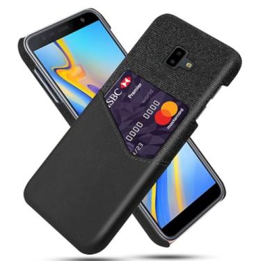 Imagem de Capa para Samsung Galaxy J6 Prime,Tela e tampa de couro PU,Anti-deslizante,Resistência à impressão digital,Caso de proteção de 360°com 1 slot de cartão atrás-Black