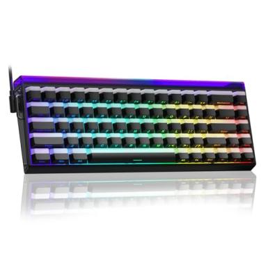 Imagem de AULA Teclado para jogos Hero 68 HE 60% com fio, teclado magnético com efeito Hall com taxa de pesquisa de 8K Hz, teclas PBT impressas laterais, caixa de luz retroiluminada RGB, software web