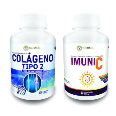 Imagem de Colágeno Tipo 2 120 Cápsulas 40mg Imuni C D Arginina Zinco 60 Comprimi