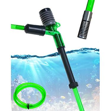 Imagem de Corisrx Aspirador de aspirador de cascalho para tanque de peixes - Kit de filtro de trocador de água de aquário compacto 4 em 1, sem derramamento, mangueira de água de 1,5 m, aspirador de areia, sifão
