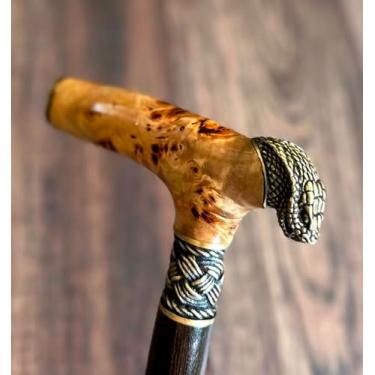 Imagem de Cane BURL Bengalas de bengala, palhetas de madeira, acessórios masculinos exclusivos e exclusivos (#B14)