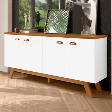 Imagem de Balcão Buffet Atlanta 4 Portas Branco/Nature - Tebarrot, Branco, Moder