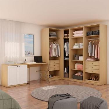 Imagem de Quarto Completo Infinity 2 Portas 6 Gavetas Savana/Branco - Genialflex