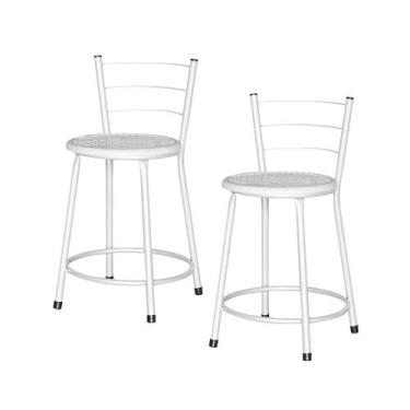 Imagem de Jogo 2 Banqueta Baixa Ratan Branca Retro - Lamar Design, Laca branca