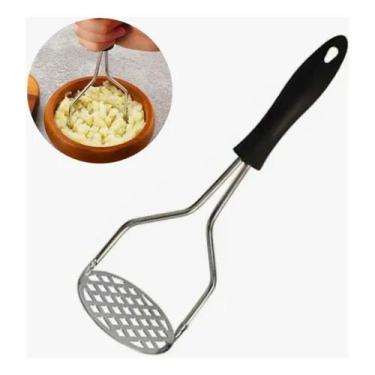 Imagem de Amassador de batata em inox 24cm  utensílio para amassar legumes com c