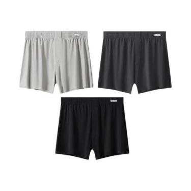 Imagem de Cuecas Boxer Masculinas De Tamanho Grande, Respiráveis, De Seda Gelada