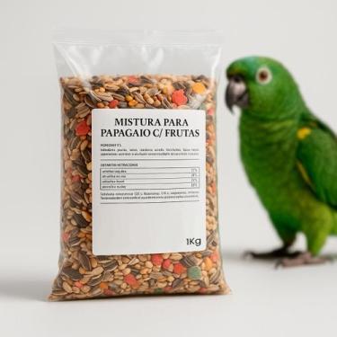 Imagem de Ração Papagaio Mistura de Sementes com Frutas Super Premium 3kg - Elet