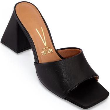 Imagem de Sandália Vizzano Tamanco Salto Alto Quadrado Original 6464, Preto, 37