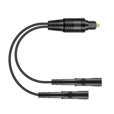 Imagem de Generic Divisor de áudio de fibra digital de 12,6 polegadas plug and play banhado a para home theater conector compacto 1 macho para 2 fêmeas