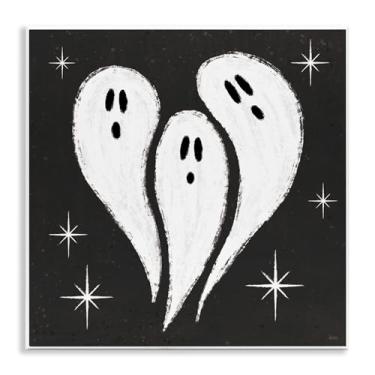 Imagem de Stupell Industries Arte de placa de parede Wee Bit Wicked Ghosts, design de Veronique Charron, 12 x 12