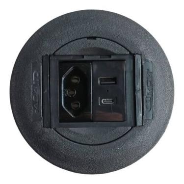 Imagem de CAIXA EMBUTIR 1 TOMADA 2 USB (Tipo A+C) MOVEIS ESCRITORIO - QTMOV, Pre