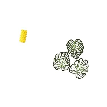 Imagem de Fenteer Vaso de Porcelana para Flores E Folhas de Palmeira, Decoração de Parede de Madeira, Enfeite Criativo de Mesa para Sala de Estar E Banheiro, Fundo de T