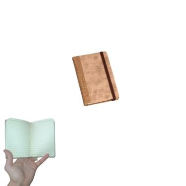 Imagem de Caderno Moleskine Pequena Marrom 10x15 Com Pauta 80 Folhas Caderneta de Anotações Capa Emborrachada Bloco de notas (cortiça)