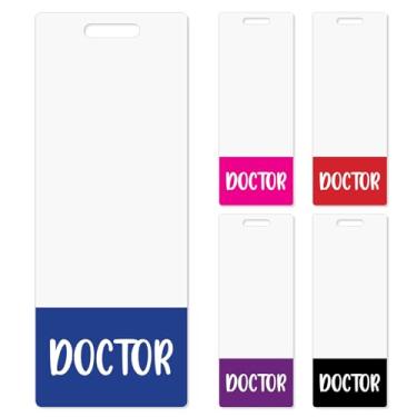 Imagem de Toykee Porta-cartão grande para crachá de médico - Acessórios médicos verticais GG azul rosa preto roxo vermelho crachá de identificação crachá de identificação crachá de nome Buddy para trabalho