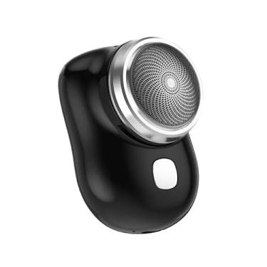 Imagem de Barbeador elétrico de bolso - à prova d'água e Anti-carga tipo C(Mini Barbeador preto)