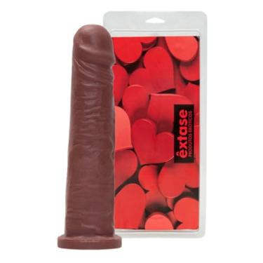 Imagem de Prótese Realística Maciça 20 X 4,5Cm Dildo Pênis Realista Atóxico Conforto e Autoconhecimento MAN14 (CHOCOLATE)