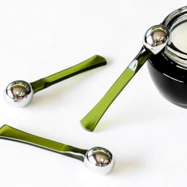 Imagem de Massageador facial para os olhos, pedra de jade natural, bola de aço, ferramentas de beleza, creme para os olhos, rolo de colher dividido, bastão de maquiagem de silicone