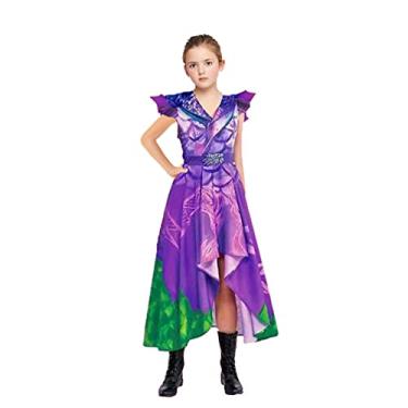 Imagem de Roctocesy Vestidos De Princesa Para Meninas, Fantasia Dragão Roxo, Musical Popular, Cosplay, Festa Halloween Infantil (Roxo, 120/5-6 Anos)
