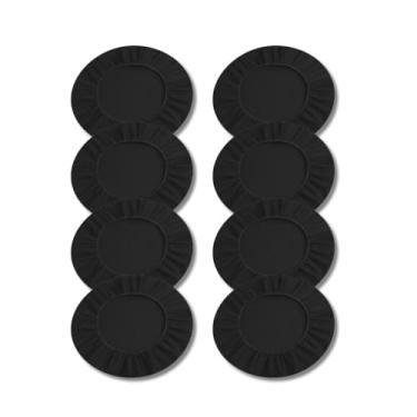 Imagem de Kit 8 Capa para Sousplat Basic, Tecido Oxford, Verde, Branco, Palha Preto, Vermelho, 35cm Diâmetro, Decoração Mesa de Jantar (Preto)