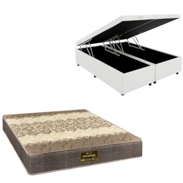 Imagem de Cama Box Baú Bipartida Blindada com Colchão de Espuma Orthopedic (CORINO BRANCO, Casal Bipartido)
