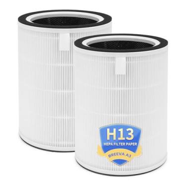 Imagem de Filtros de substituição Breeva A3 e A5 compatíveis com purificadores de ar TCL Breeva A3 e A5, HEPA verdadeiro 3 em 1 H13 e carvão ativado (pacote com 2)