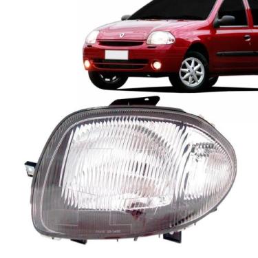 Imagem de Farol Clio 1999 A 2001 Cromado Foco Simples - VIC, Esquerdo