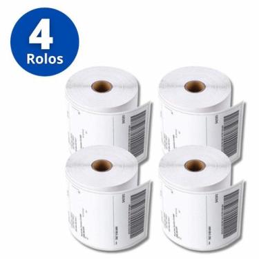 Imagem de 4 Rolos Etiqueta Zebra E-commerce 10x15 Cm Térmica Serrilhada - Etique