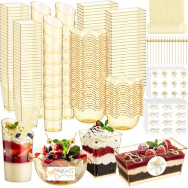 Imagem de Vesici 446 peças de mini copos de sobremesa com colheres, picaretas, 3, 5, tigelas de sorvete de plástico de 170 g, copos de tiro de sobremesa a granel para salada, frutas, lanches, iogurte, casamento