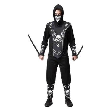 Imagem de Fantasia de Halloween Ninja Sombrio Infantil Com Balaclava e Bracelete
