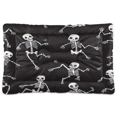 Imagem de Wassud Esqueletos dançantes, cama para cães pequenos, tapete lavável para animais de estimação, cama de gato para dormir, viagens, 45,7 x 61 cm