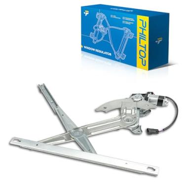 Imagem de PHILTOP Regulador de vidro elétrico dianteiro esquerdo do lado do motorista 741-422 com motor compatível com Dodge Ram 1500, Ram 2500, Ram 3500, Ram 4500, Ram 5500, Bullet 45, Bullet 55