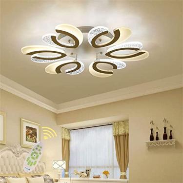 Imagem de RAUGAJ Lustres, luz de teto LED regulável moderna, com controle remoto de metal, sala de estar, cozinha, quarto, escritório, berçário, iluminação de teto/6 cabeças