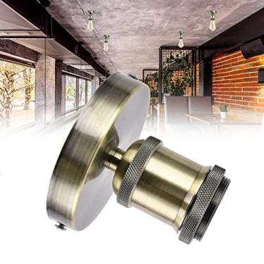 Imagem de Suporte de soquete de lâmpada E26/E27, luminária retrô vintage com retardador, fácil instalação, design moderno e retrô, para cozinha, quarto, sala de estar (cor de latão antigo)