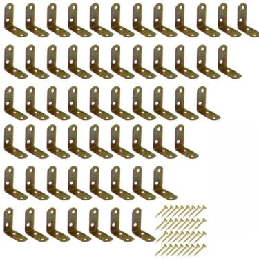 Imagem de Kit Peças Cantoneira L Reforço Moveis 30x30 Parafusos Cadeira Mesa Escrivaninha(100 Cantoneiras+ 200 Parafusos)