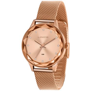 Imagem de Relógio LINCE feminino rosê strass esteira LRR4707L R1RX