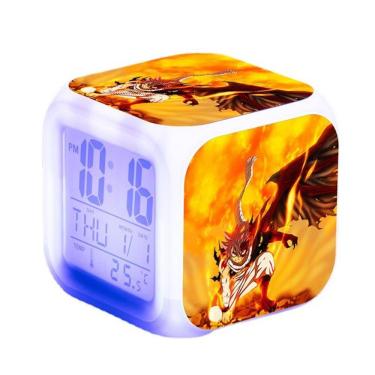Imagem de Despertador digital LED Fairy Tail Square 8x8x8cm ABS