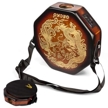 Imagem de Tambor cajon portátil com captador embutido, tambor de viagem para apresentação de palco, volume ajustável, cajon elétrico acústico para músicos com bolsa de transporte