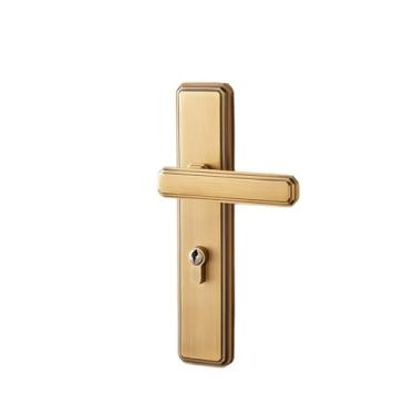 Imagem de Fechadura de porta de cobre puro para interior e quarto, maçaneta silenciosa, de madeira, fechadura de vila, estilo chinês (bronze francês)