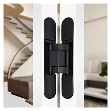 Imagem de Dobradiças de porta escondidas para serviço pesado 40 KG/80 KG/120 kg Dobradiça de madeira dobrável oculta dobradiça de armário de ferragens para móveis (cor: preto, tamanho: G80)